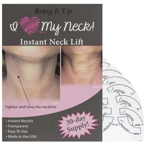 Instant Neck Lift Tape 30 Day Supply, Transparent Neck Lifting Anti Wrinkle Stickers - Tones Sagging Necklines Instantly - Made in USA