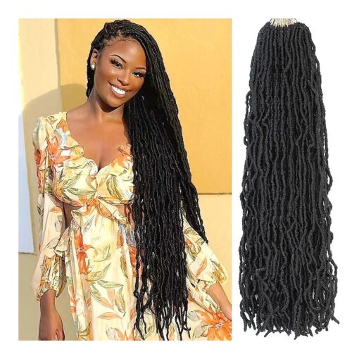 Faux Locs Crochet Hair Soft Locs 30 Inch 7 Packs Long Black Crochet Locs For Natural Butterfly Locs Crochet Hair For Women Goddess Locs Synthetic Pre looped Crochet Braids ( 30 Inch ( Pack of 7 ), 1B # )