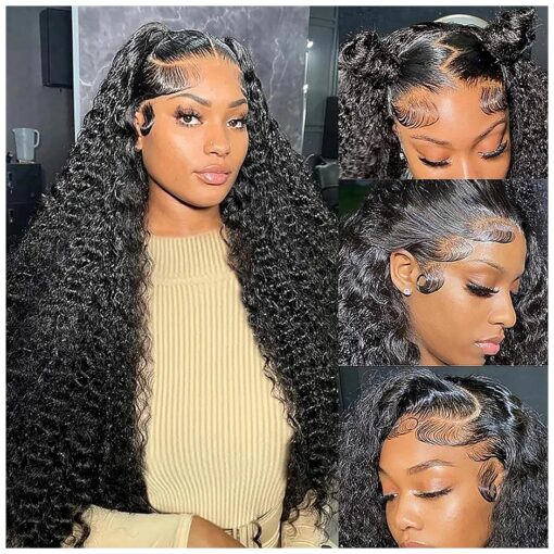 30 Inch Water Wave Lace Front Wigs Human Hair 13x6 HD Lace Front Wigs Human Hair Pre Plucked with Baby Hair Glueless Human Hair Wig for Black Women Curly Human Hair Wig