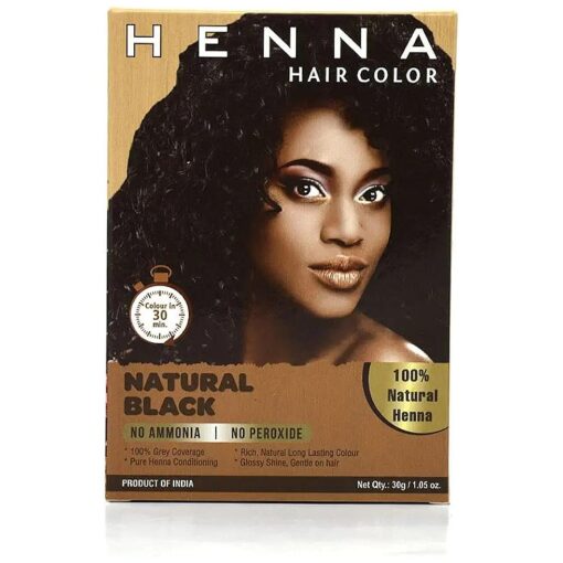 30 Minute Enriched with Herbs Semi Permanent Powder - Harsh Chemical Free Black Hair Dye for Men and Women ( Natural Black )