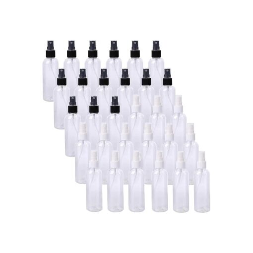 Bekith 30 Pack 3.3oz/100ml Spray Bottles with Fine Mist Sprayer & Pump Spray Cap, Refillable & Reusable Clear Empty Plastic Bottles for Essential Oils, Travel, Perfumes