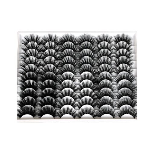 30 Pairs 20MM False Eyelashes Wholesale 6 Styles Mixed Lashes 8D Fluffy Volume Dramatic Faux Mink Eyelashes Pack