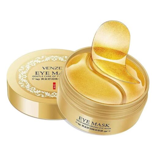 30 Pairs VENZEN Gold Eye Mask Power Crystal Gel Collagen Masks, Great For Anti Aging, Dark Circles & Puffiness ( Gold )