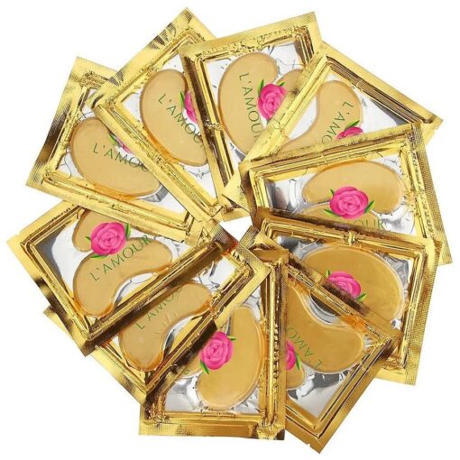 30 pairs of 24K Gold Powder Crystal Gel Collagen Eye Masks | For Anti-Aging & Moisturizing ; Reducing Dark Circles, Puffiness, Wrinkles | By L'AMOUR yes !