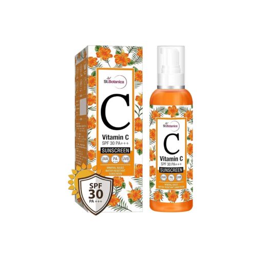 StBotanica Vitamin C SPF 30 PA+++ Sunscreen Mineral Based & Water Resistant,120ml - UVA & UVB Protection