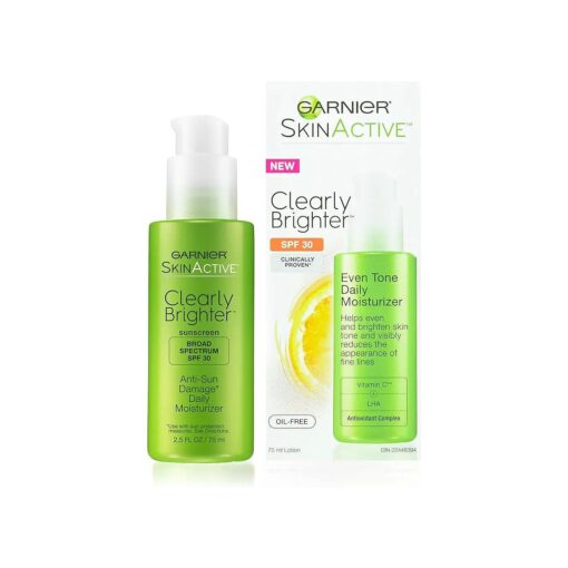 Garnier SkinActive Clearly Brighter SPF 30 Face Moisturizer with Vitamin C, 2.5 Fl Oz ( 75mL ), 1 Count ( Packaging May Vary )