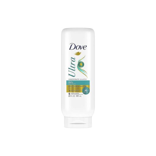 Dove Ultra Daily Moisture Concentrate Shampoo for Dry Hair Moisturizes and Smooths in 30 Seconds, Ultra-Lather Technology and 2X More Washes 20 oz