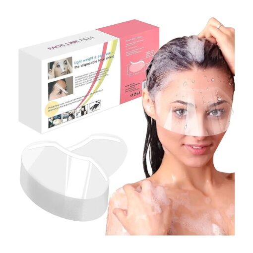 300 PCS Shower Face Eye Shields EBANKU Microblading Permanent Makeup Shower Visors for Adults Disposable Plastic Face Shields for Hairspray Salon Eyelid Aftercare