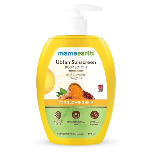 Mamaearth Ubtan Sunscreen Body Lotion SPF 30 with Turmeric & Saffron - 300 ml