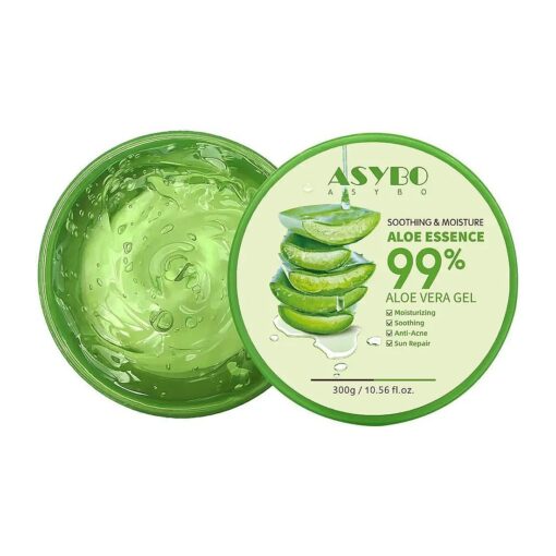 300 ML Natural Aloe Vera Gel -Organic Moisturizing Cream, Soothing and Hydrating, Sunburn and Scar Repair, Care for Face Body Hair