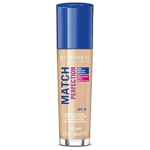 Rimmel London Match Perfection Foundation Spf20 100 Ivory 30ml