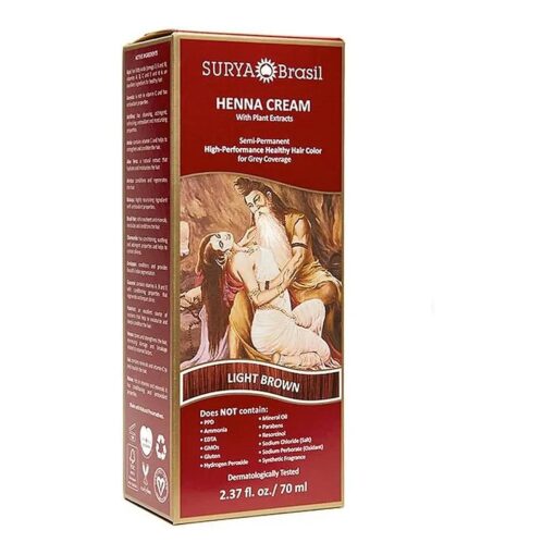 Henna Light Brown Cream Surya Nature, Inc 2.31 oz Cream