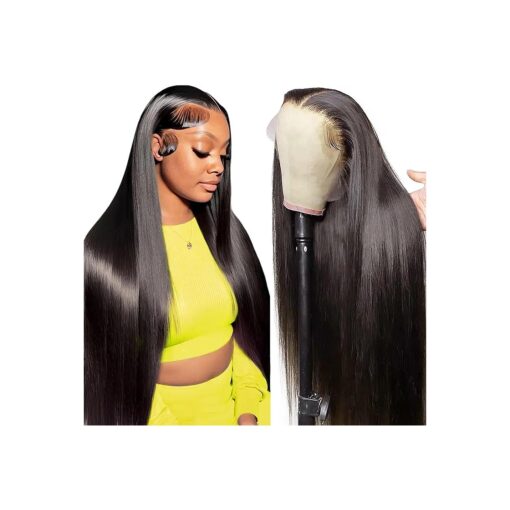 Wonder Girl 32 Inch Wig Human Hair,13x4 Straight Hd Lace Front Wigs Human Hair Pre Plucked with Baby Hair Bleached Knots, Glueless Straight Frontal Wigs Human Hair