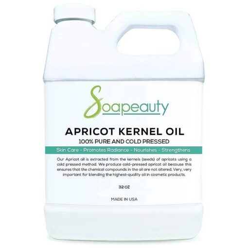 Soapeauty APRICOT KERNEL OIL Cold Pressed 100 % Pure Natural Apricot Oil for Skin, Face, Hair Carrier for Essential Oils, Massage | 32 OZ