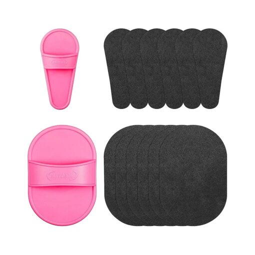 32 Pieces Hair Removal Pads Smooth Away Facial Hair Remover 2 Sizes Hair Removal Pads and 30 Pieces Exfoliation Fine Sandpaper for Women Girls Crystal Body Lip Facial Hair Depilatories