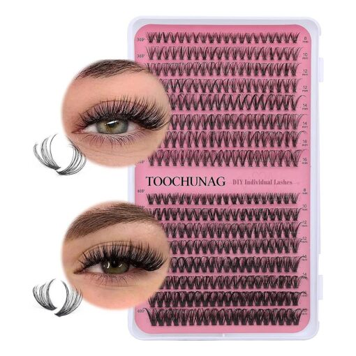 Lash Clusters 30D+40D Individual Lashes 320pcs Cluster Eyelash Extensions 8-16MIX DIY Lash Extension D Curl Wispy False Eyelashes Clusters by TOOCHUNAG