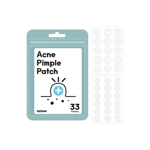 Hydrocolloid Acne Pimple Patch - 33 Patches, Size 10mm & 12mm - Fast-Acting & Cleansing Zit, Blemish & Spot Treatment - Covers & Cleans Pores - Acne Skin Care Formula for Face, Nose, Forehead