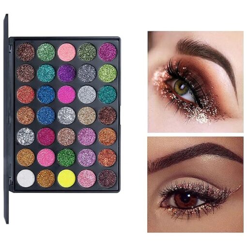 VERONNI Pro 35 Color Glitter Shimmer Eyeshadow Makeup Palette Pigment Stage Make Up Eye Shadow Plattet ( 35 Glitter )