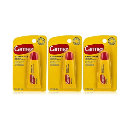 Carmex Lip Balm Tube Classic Medicated 0.35 Ounce 3 Count ( 10.3ml )