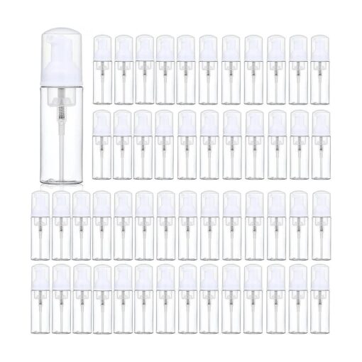 35 pcs 2oz Foam Soap Dispensers Mini Cleaning Plastic Refillable Travel Bottles with Pump for Hand Sanitizer Lash Shampoo Castile Liquid