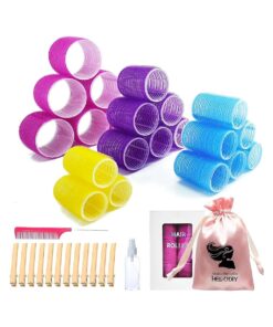 35Pcs Hair Rollers set, Self Grip Rollers Hair Curlers for Long Medium Short Hair, Jumbo Hair Rollers for Women and Girls