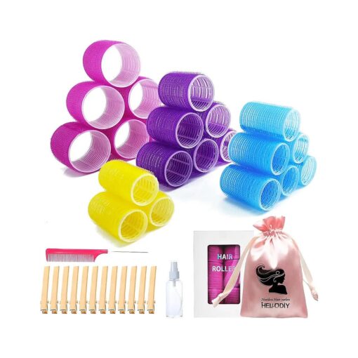 35Pcs Hair Rollers set, Self Grip Rollers Hair Curlers for Long Medium Short Hair, Jumbo Hair Rollers for Women and Girls