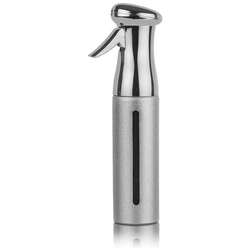 Salon Style Hair Spray Bottle ( 10oz ) Patent - 360 Ultra Fine Water - Continuous Aerosol Free Trigger Mist Sprayer Bottle by Beautify Beauties ( Silver )