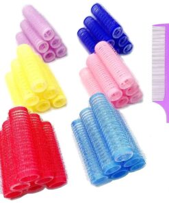 36PCS Self Grip Small Hair Curlers Heatless Roller Hair Curlers Pro Salon Hairdressing Curler DIY Curly Hairstyle Hair Rollers Tools Rat Tail Comb for Women Medium Short Hair ( 0.6 x 2.4 Inch )