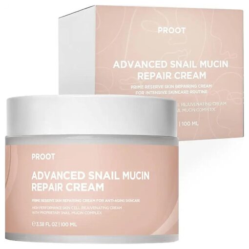 PROOT 96 % Snail Mucin Repair Cream | Moisturizer for All Skin Types | Natural Ingredients | 3.38 fl oz