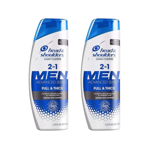 Head & Shoulders For Men - Full & Thick - 2 in 1 Dandruff Shampoo + Conditioner - Net Wt, 12.8 FL OZ ( 380 mL ) Per Bottle - Pack of 2 Bottles