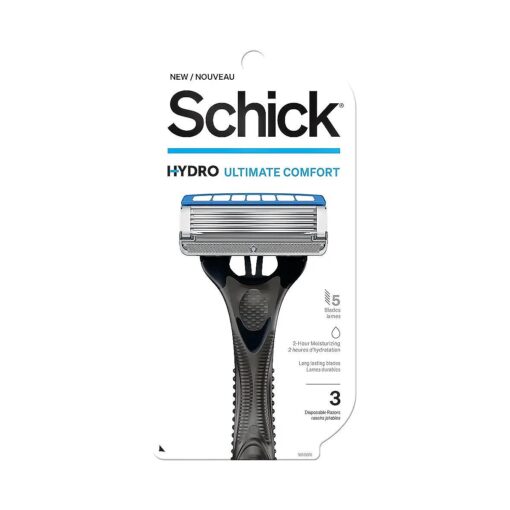 Schick Hydro 5 Disposable Razor for Men with Hydrating Gel Reservoir, 3 Count ( Pack of 1 )