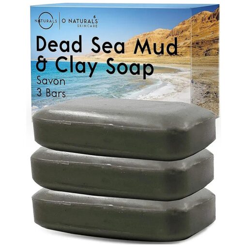 3PCS Dead Sea Salt Mud & Clay Natural Bar Soap - Helps Acne Prone Skin - Scalp Exfoliator - Organic & Vegan Dead Sea Mud Soap - Natural Soap for Men & Women - 4 oz