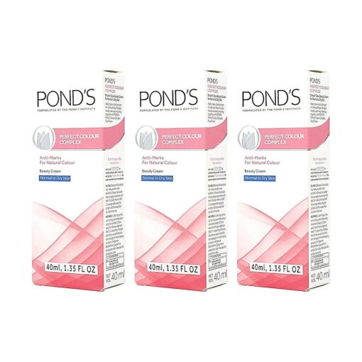 Pond 's Perfect Color Beauty Cream, Anti-Marks Beauty Cream and Moisturizer, Normal to Dry Skin, 3-Pack of 1.35 Fo Oz Each