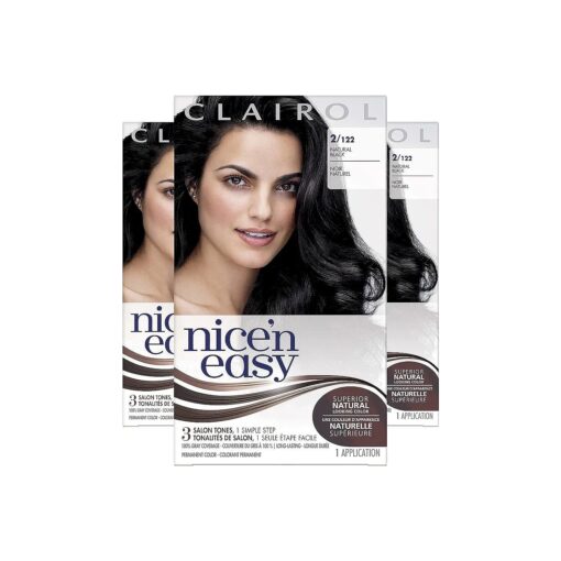 Nice'n Easy Liquid Permanent Hair Dye, 2 Black Hair Color, Pack of 3