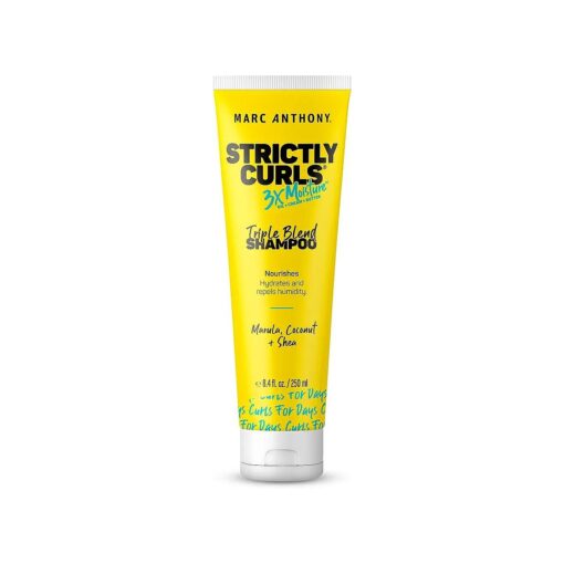 Marc Anthony Curly Hair Shampoo, Strictly Curls - 3x Moisture For Curl Defining & Curl Enhancing - Shea Butter, Marula Oil, Aloe Vera & Coconut Cream - Sulfate Free & Color Safe For Dry Damaged Hair