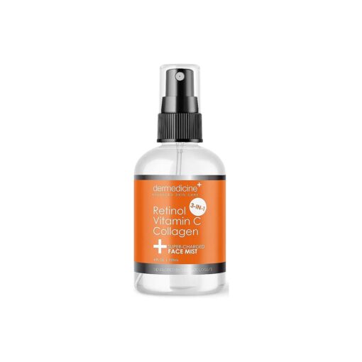 3 in 1 Super-Charged Anti-Aging Face Mist w/Retinol, Vitamin C + Collagen | Hydrates, Refreshes & Brightens for a More Glowing Complexion | 4 fl oz, 120 ml