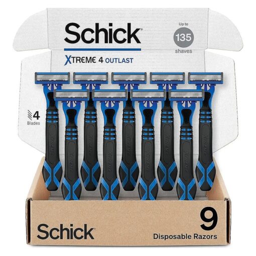 Schick Xtreme 4 Outlast Razor aEUR" Schick Xtreme4 Disposable Razors Men, 9 Count ( Pack of 1 )