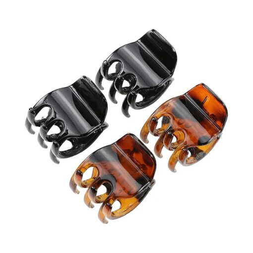 minihope Women 's And Girls ` s Classics 4 Medium Claw Clips, Great for Easily Pulling Up Your Hair, Pefrect for All Hair Types, Plastic Material, Black and Brown Colors, 4 Count ( Pack of 1 )