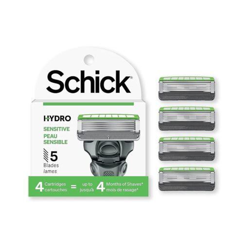 Schick Hydro 5 Sense Sensitive Skin Razor Refills for Men, 4 Count