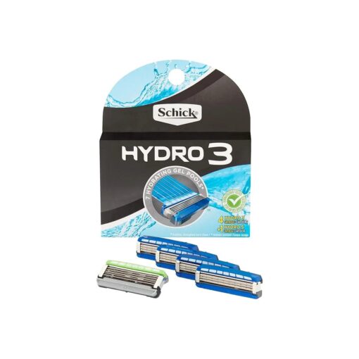 Schick Hydro 3 Razor Blade Refills for Men - 4 Count ( Pack of 2 )