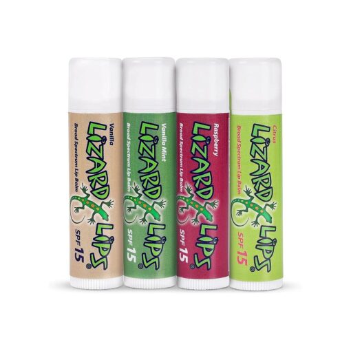 Lizard Lips SPF 15 Lip Balm ( 4 Flavor Variety )