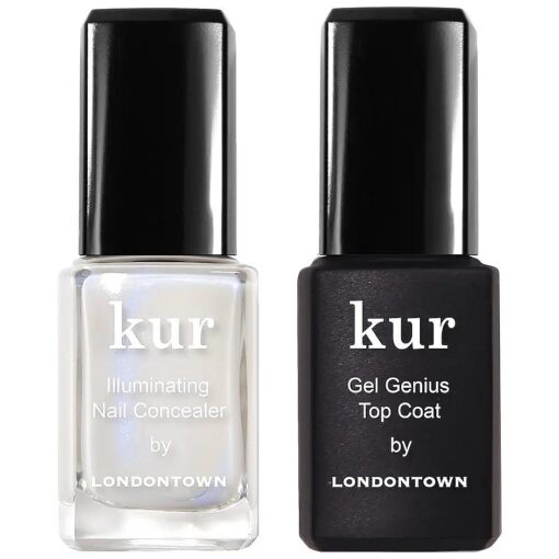 Londontown kur Conceal & Go Duo Set, Includes Nail Illuminating Concealer & Gel Genius Top Coat, 0.4 Fl Oz, White