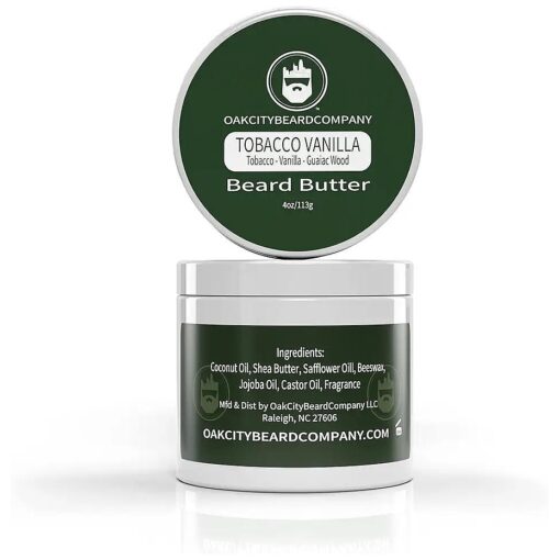 Oak City Beard Company - Tobacco Vanilla - 4 Ounce - Beard Butter - Beard Conditioner - Tobacco - Vanilla - Guaiac Wood