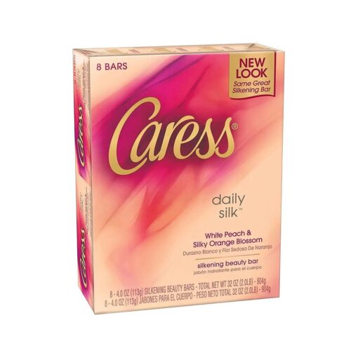 Caress Moisturizing Beauty Bar, Daily Silk, 4 Ounce ( Pack of 8 )