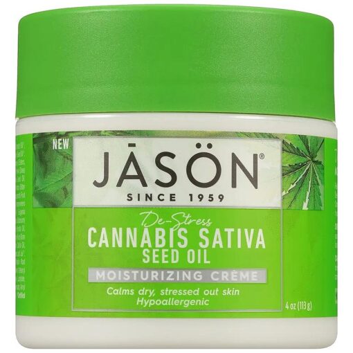 Moisturizing Creme, De-Stress Cannabis Sativa Seed Oil, 4 Oz