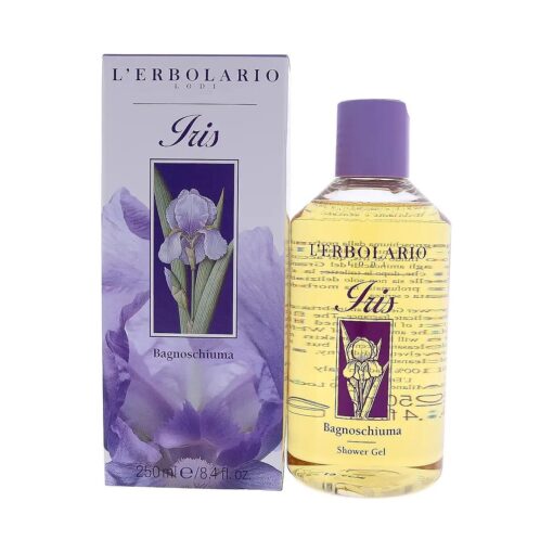 L'Erbolario Iris Shower Gel - Fragrant And Relaxing Bath Foam - Powdery Scent - Provides Gentle And Delicate Cleansing Action - Leaves Skin Softer And Smoother Than Ever - Paraben Free - 8.4 Oz