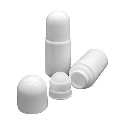 4 PCS 50ml White Plastic Empty Roller Bottles Refillable Roll On Bottles Cosmetic Container