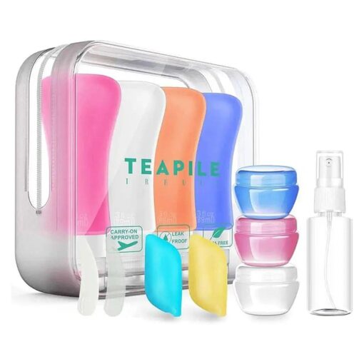 4 Pack Travel Bottles, 3oz Leak Proof Travel Accessories Containers Toiletries, Travel Shampoo And Conditioner Bottles, Perfect for Business or Personal Travel, Fun Outdoors 9 Pieces