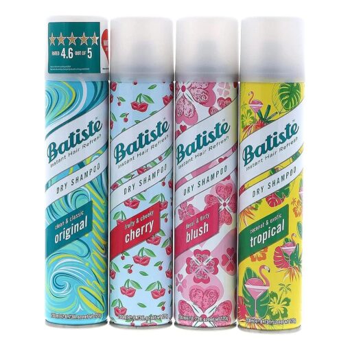 Batiste Dry Shampoo Original, Cherry, Blush, Tropical ( 4 pack ) 6.73 oz