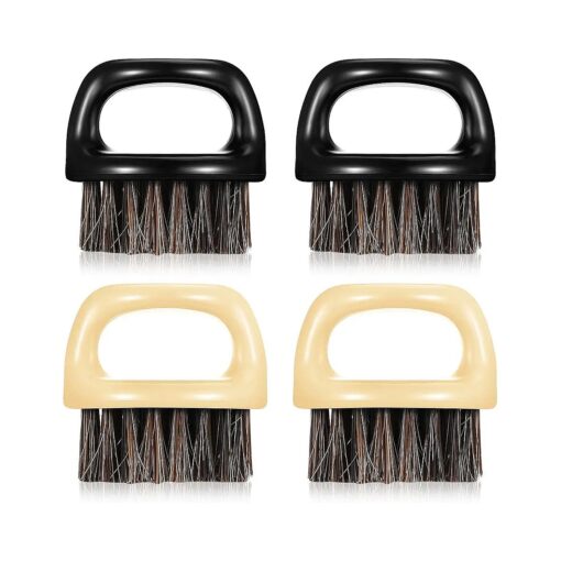 4 Pieces Knuckle Brush Brushes Fade Brush Barber Knuckle Beard Brush for Men Finger Brush Barber Face Brush Knuckle Neck Brush Soft Bristles Mustache Brush Barber Hair Brush Beard Sweep Beard Styling